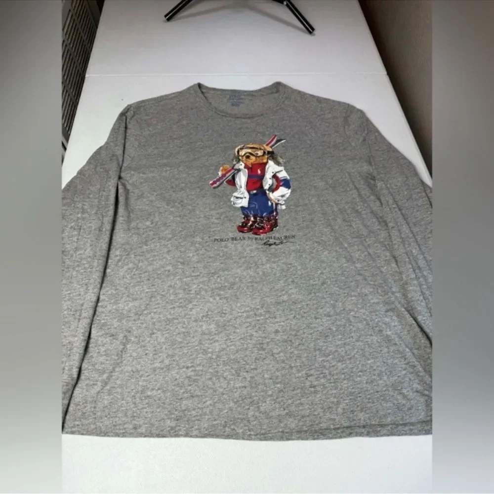 Used Polo by Ralph Lauren Ski Polo Bear Long Sleeve T-Shirt Size XL